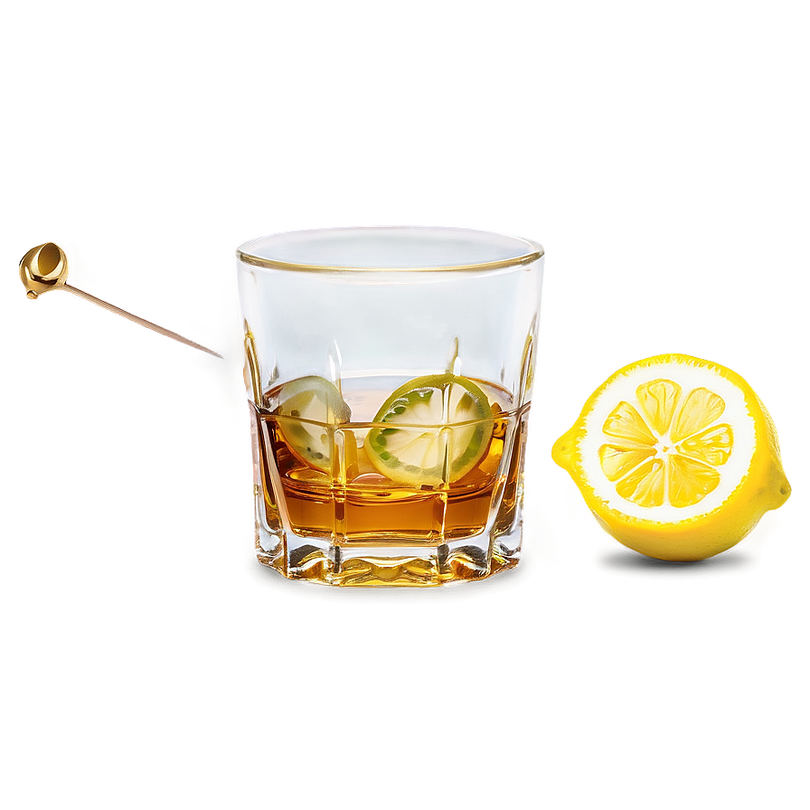 Whiskey Glass With Lemon Png 98 PNG Image