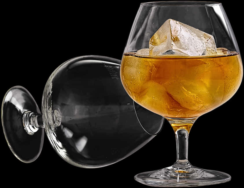 Whiskey On The Rocks Glass PNG Image