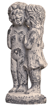 Whispering Children Statue PNG Image