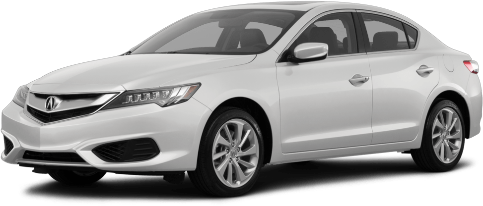 White Acura Sedan Profile View PNG Image