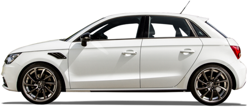 White Audi Hatchback Side View PNG Image