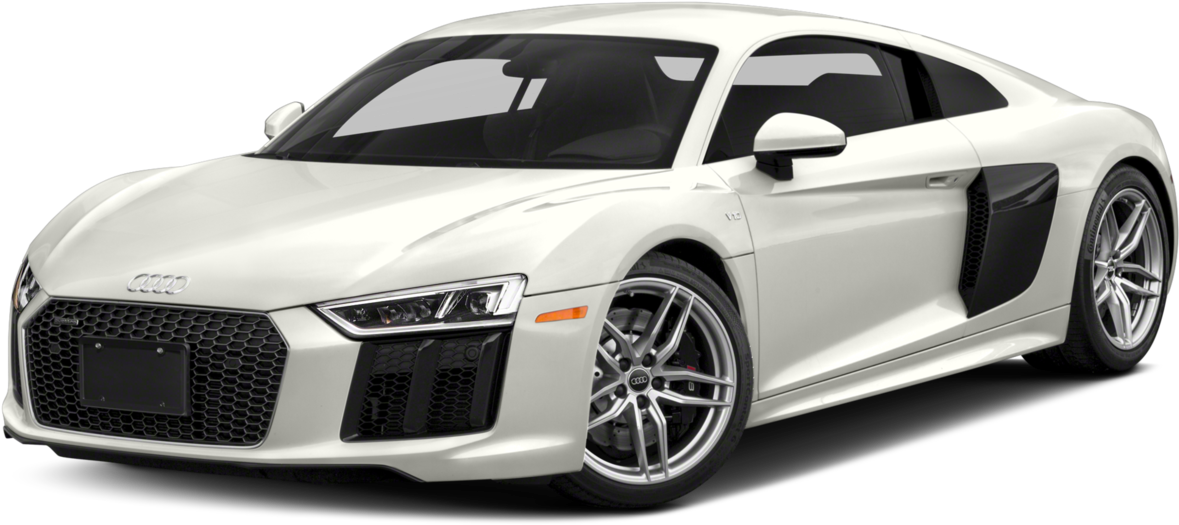 White Audi R8 Sports Car PNG Image