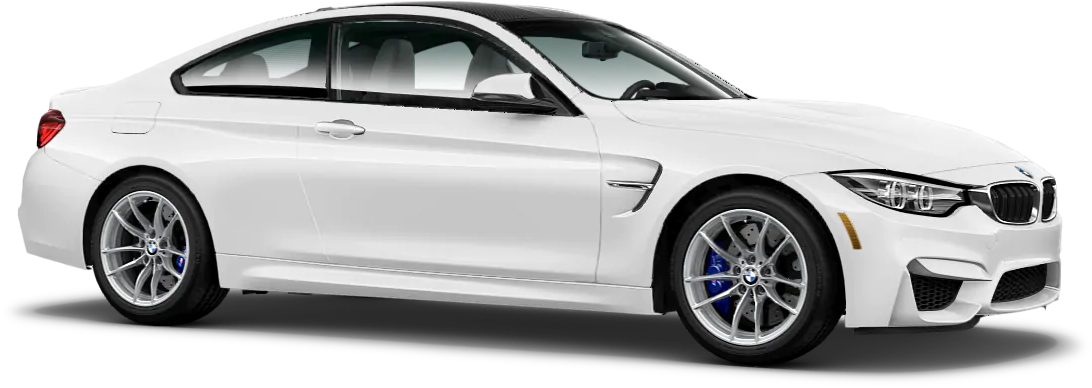 White B M W4 Series Coupe Side View PNG Image