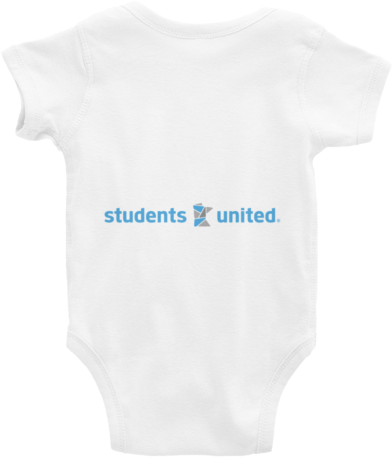 White Baby Onesie Students United Logo PNG Image