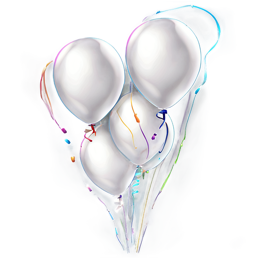 White Balloons Background Png 93 PNG Image