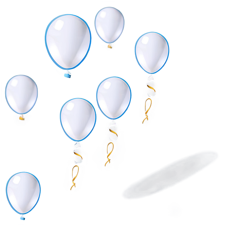 White Balloons In Flight Png Spw PNG Image