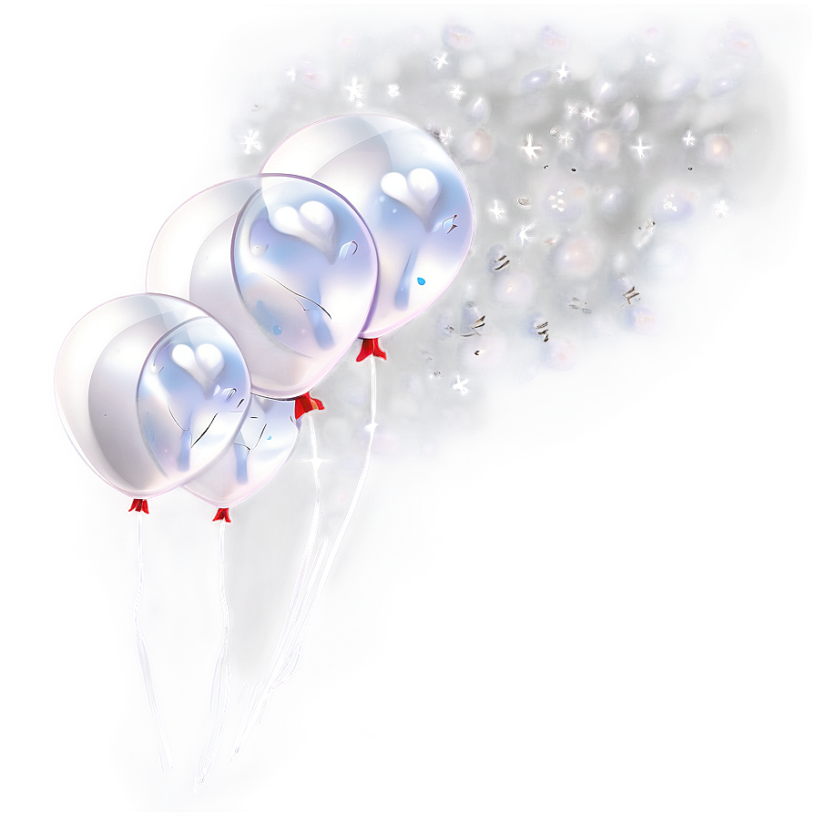 White Balloons In Sky Png Hem PNG Image