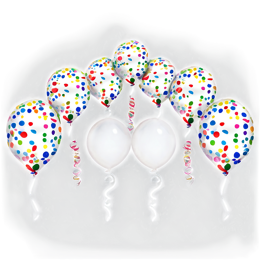 White Balloons With Confetti Png 06122024 PNG Image