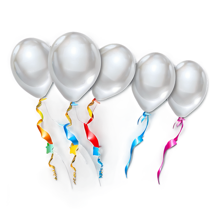 White Balloons With Messages Png 84 PNG Image