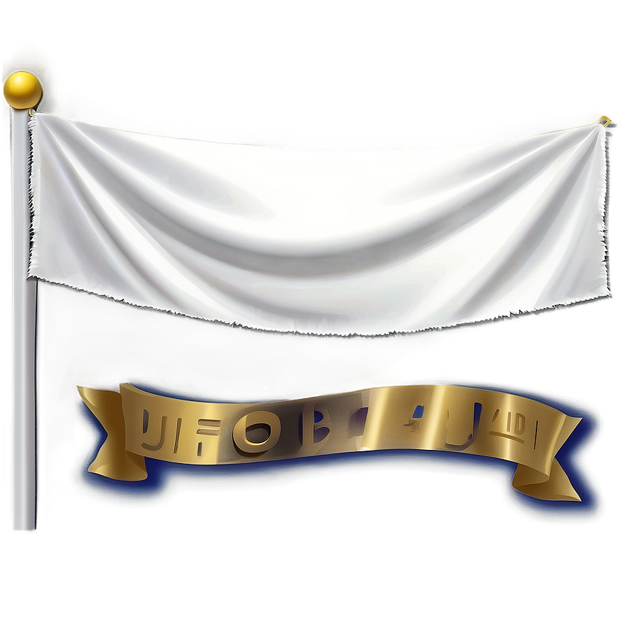 White Banner For Announcement Png Kct PNG Image