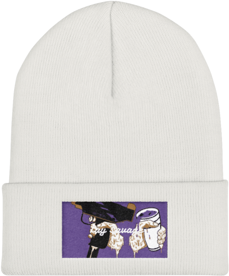 White Beanie Patch Design PNG Image