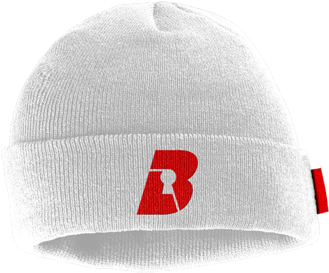 White Beanie Red Logo PNG Image