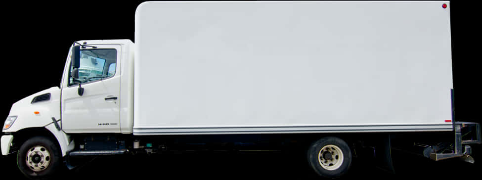 White Box Truck Side View PNG Image