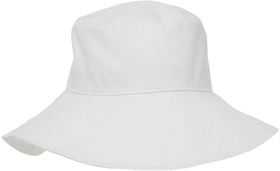 White Bucket Hat Isolated PNG Image