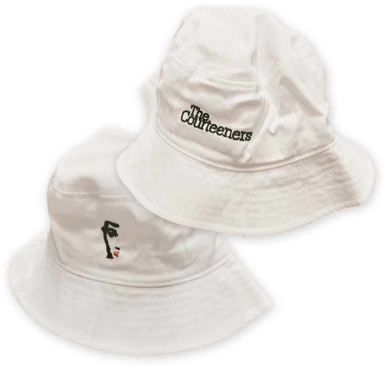 White Bucket Hatswith Logo PNG Image