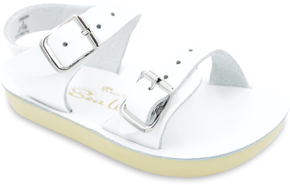 White Buckle Strap Sandal PNG Image