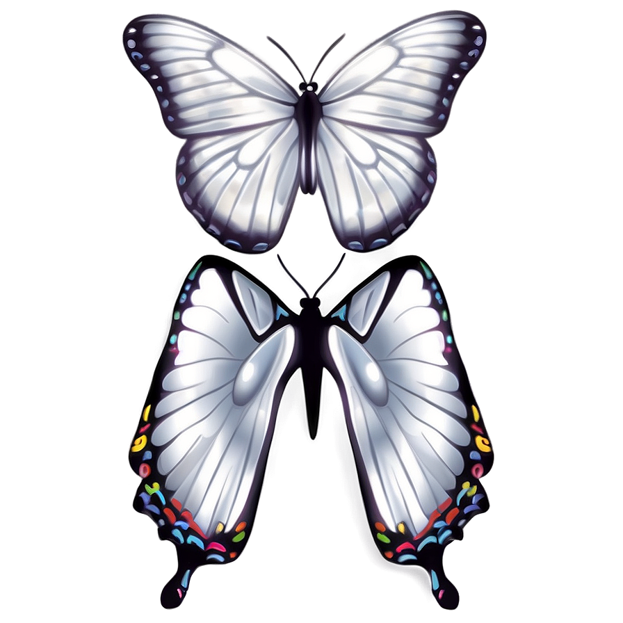 White Butterfly Art Png 06122024 PNG Image