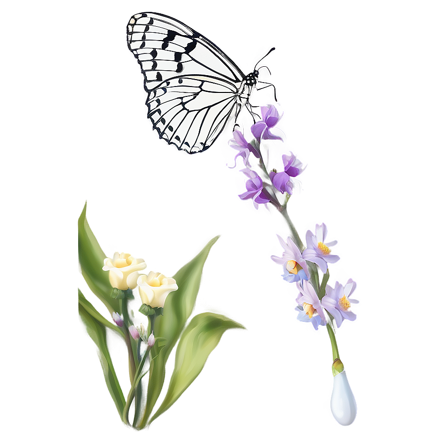 White Butterfly Drawing Png Cbr30 PNG Image