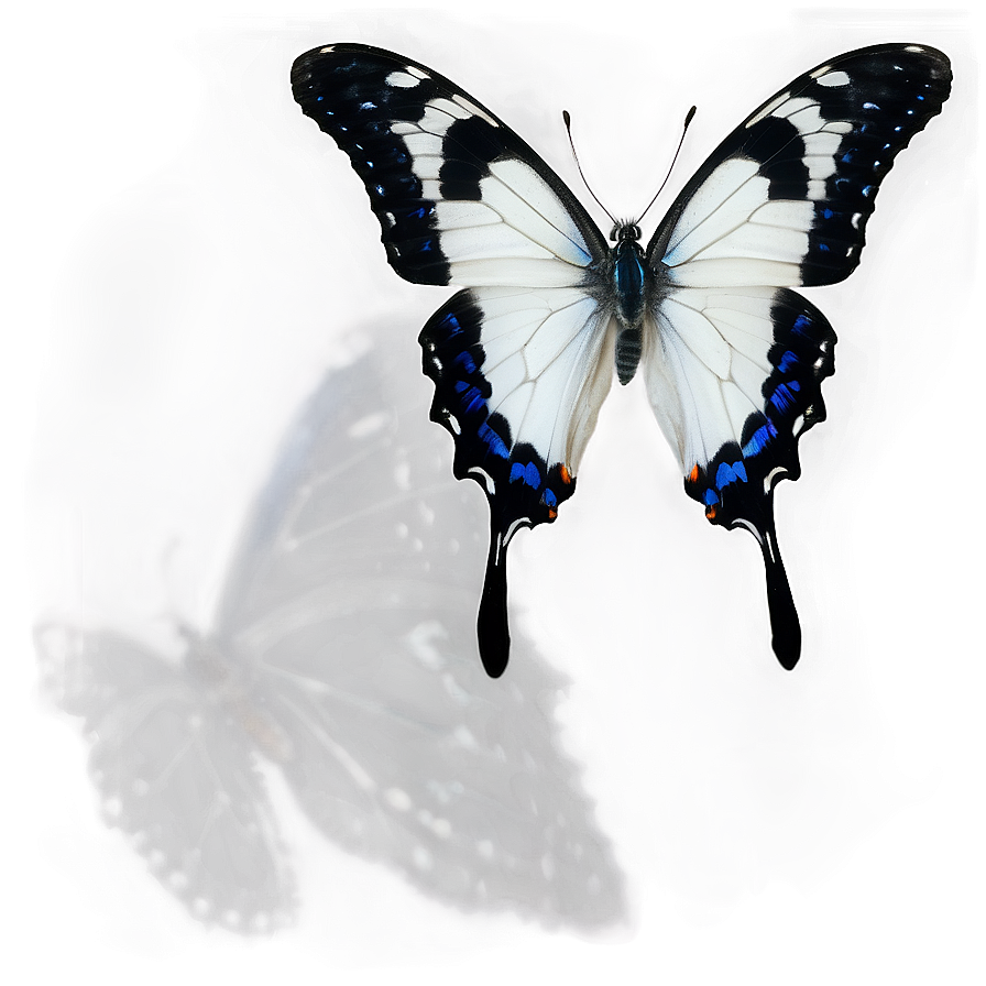 White Butterfly With Black Spots Png Pvc80 PNG Image