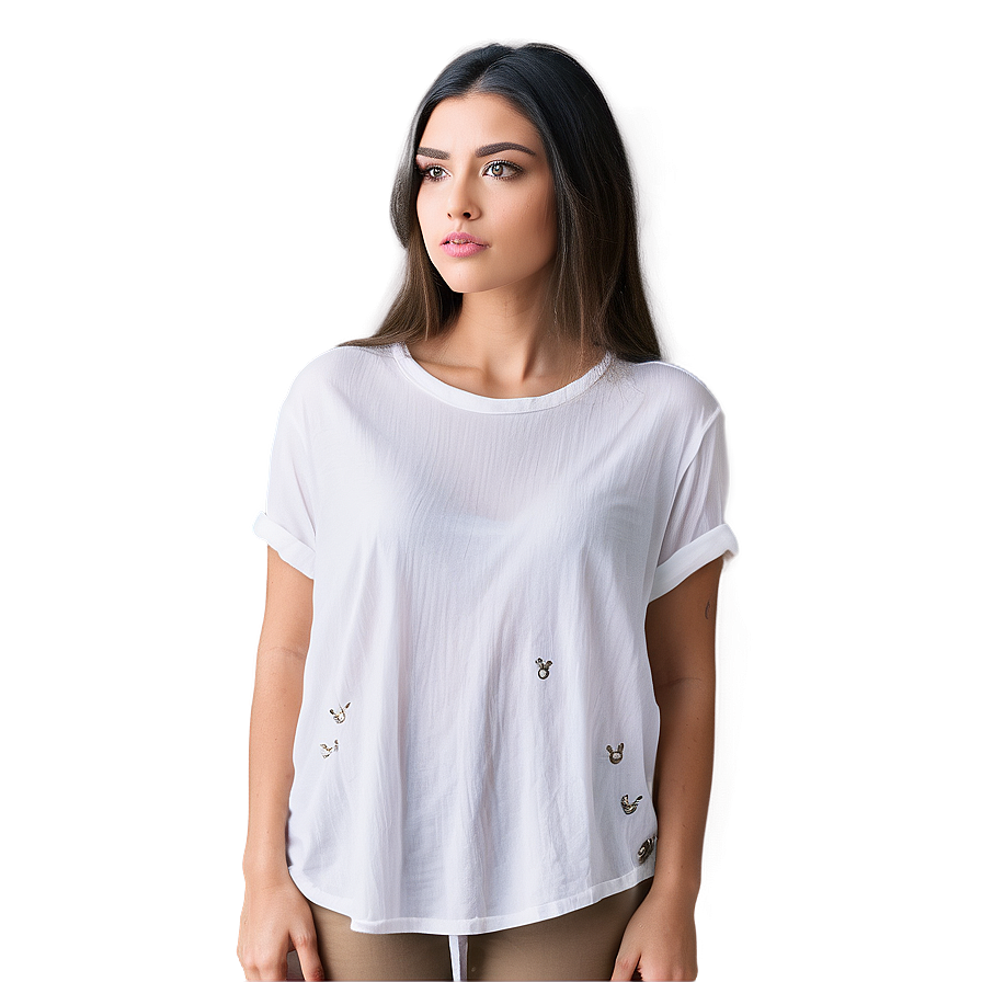 White Casual Top Png 05252024 PNG Image