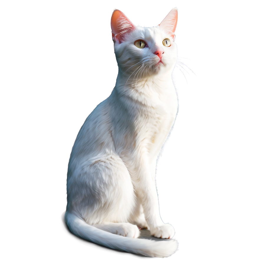 White Cat Illustration Png 06112024 PNG Image