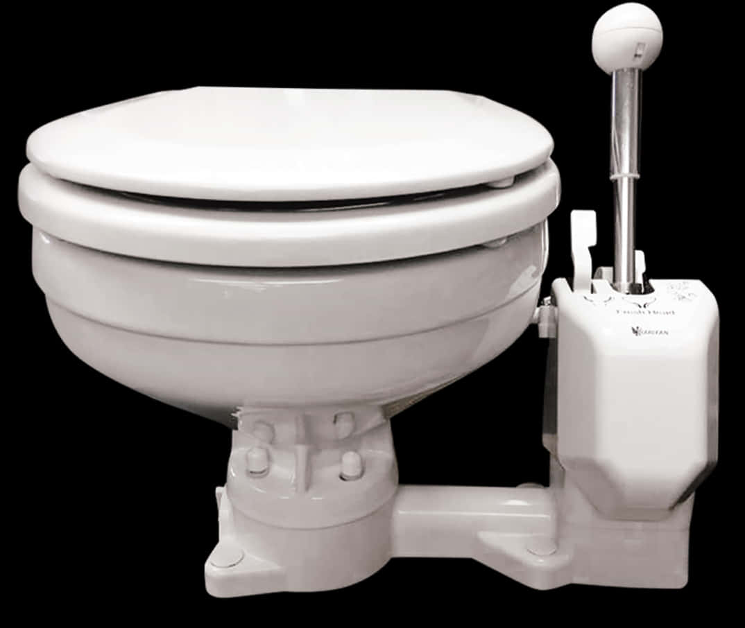 White Ceramic Toiletwith Flush Tank PNG Image