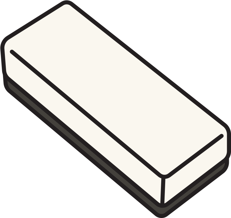 White Chalkboard Eraser Vector PNG Image