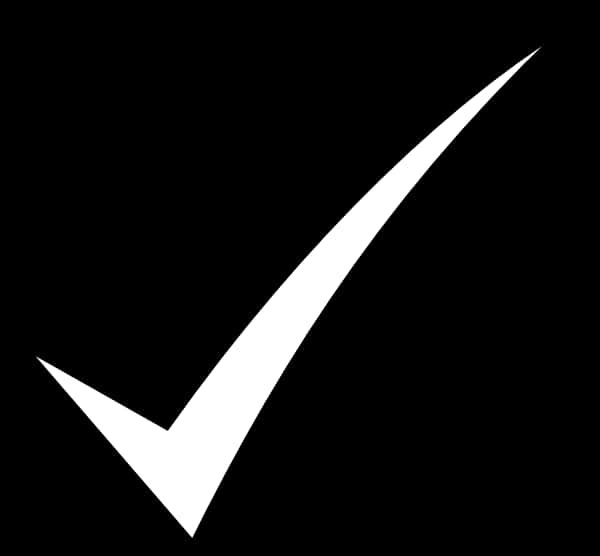 White Check Mark Black Background PNG Image