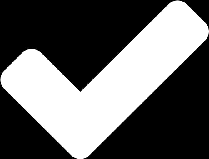 White Checkmark Black Background PNG Image