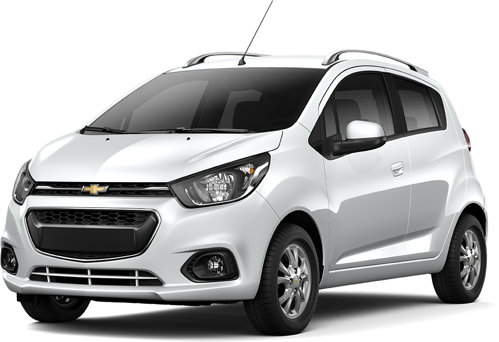 White Chevrolet Spark Isolated PNG Image