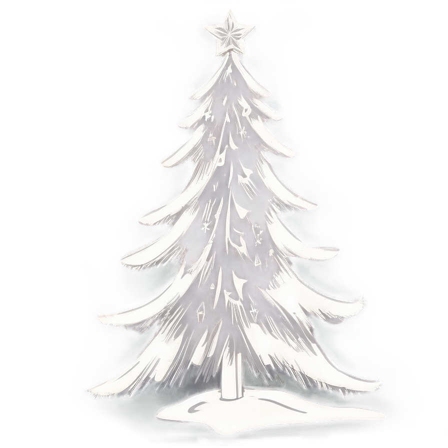 White Christmas Tree Illustration Png Isd32 PNG Image