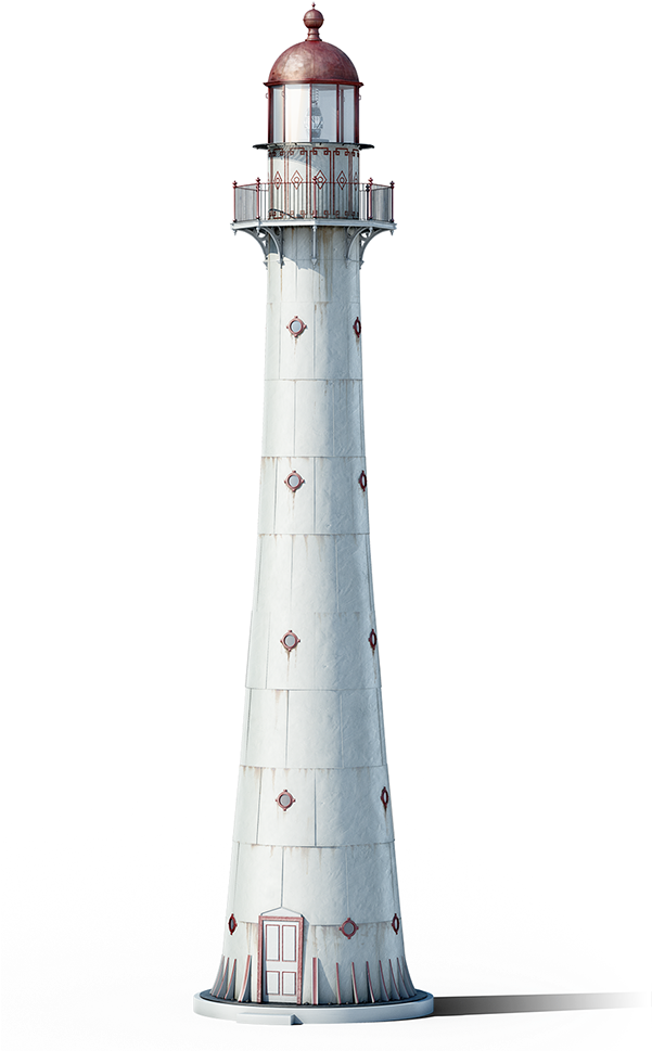 White Coastal Lighthouse PNG Image