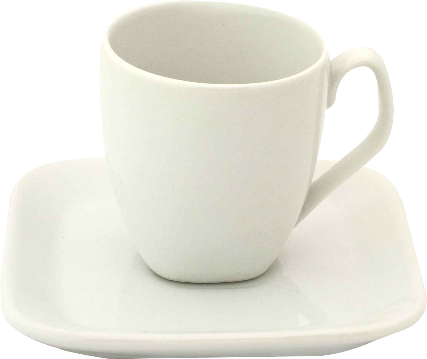 White Coffee Cupand Saucer PNG Image