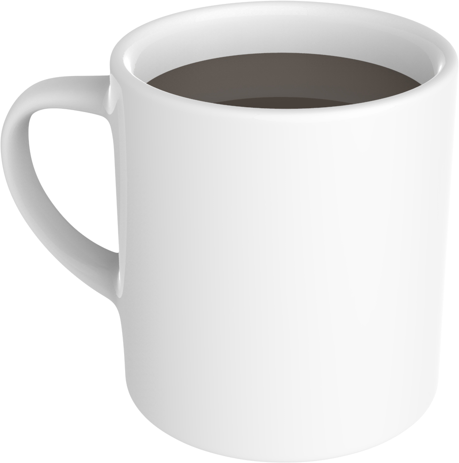 White Coffee Mug Full PNG Image