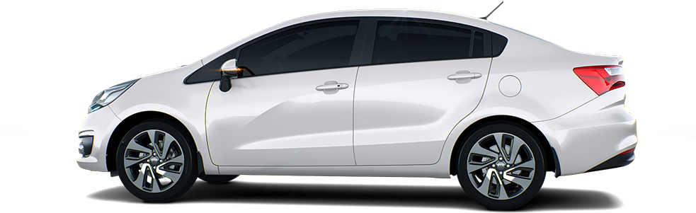 White Compact Sedan Car PNG Image