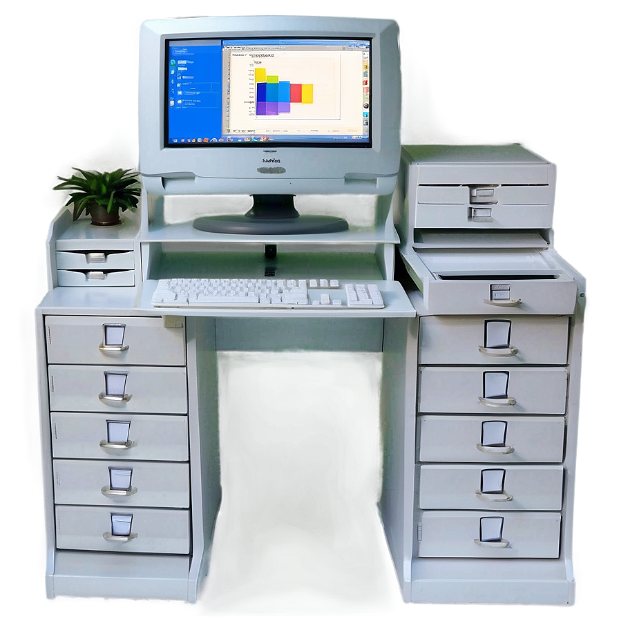 White Computer Desk Png 06262024 PNG Image