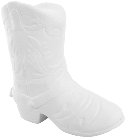 White Cowboy Boot Graphic PNG Image