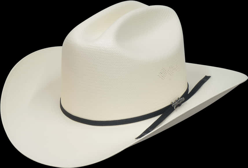 White Cowboy Hat Black Band PNG Image