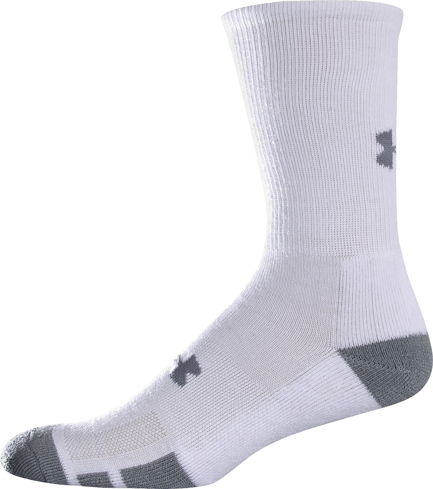 White Crew Sockwith Grey Accents PNG Image