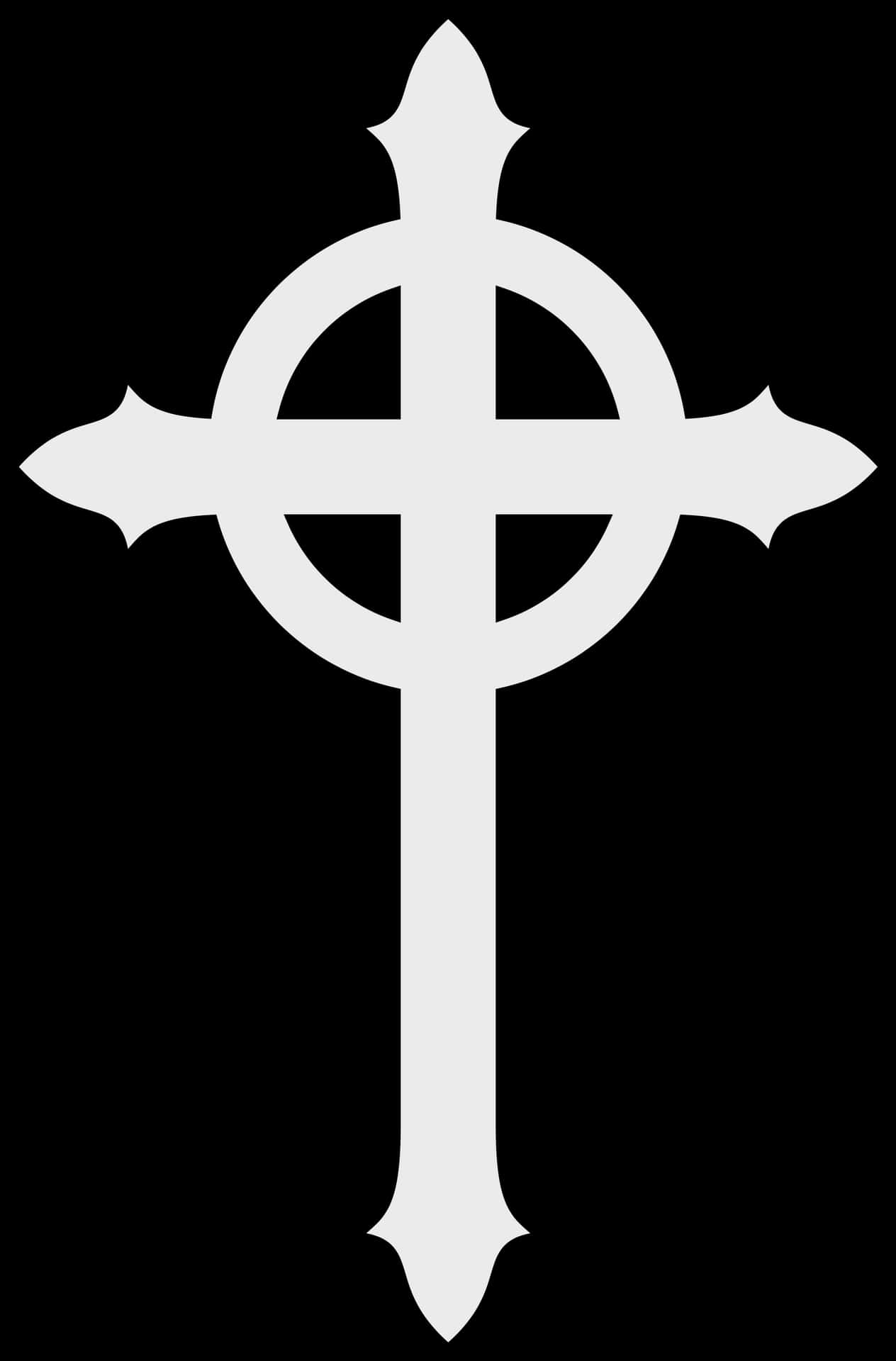 White Crosson Black Background PNG Image