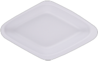 White Diamond Shaped Styrofoam Plate PNG Image