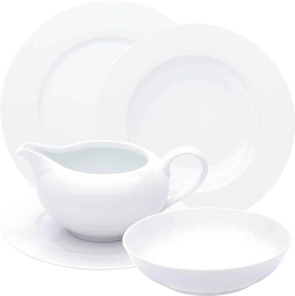 White Dinnerware Set PNG Image