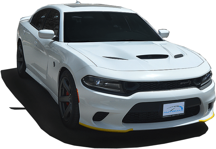 White Dodge Charger S R T Angled View PNG Image