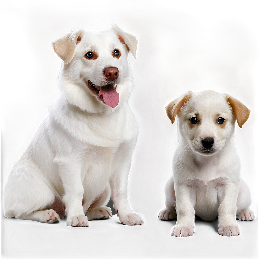 White Dog With Puppies Png Bbl PNG Image