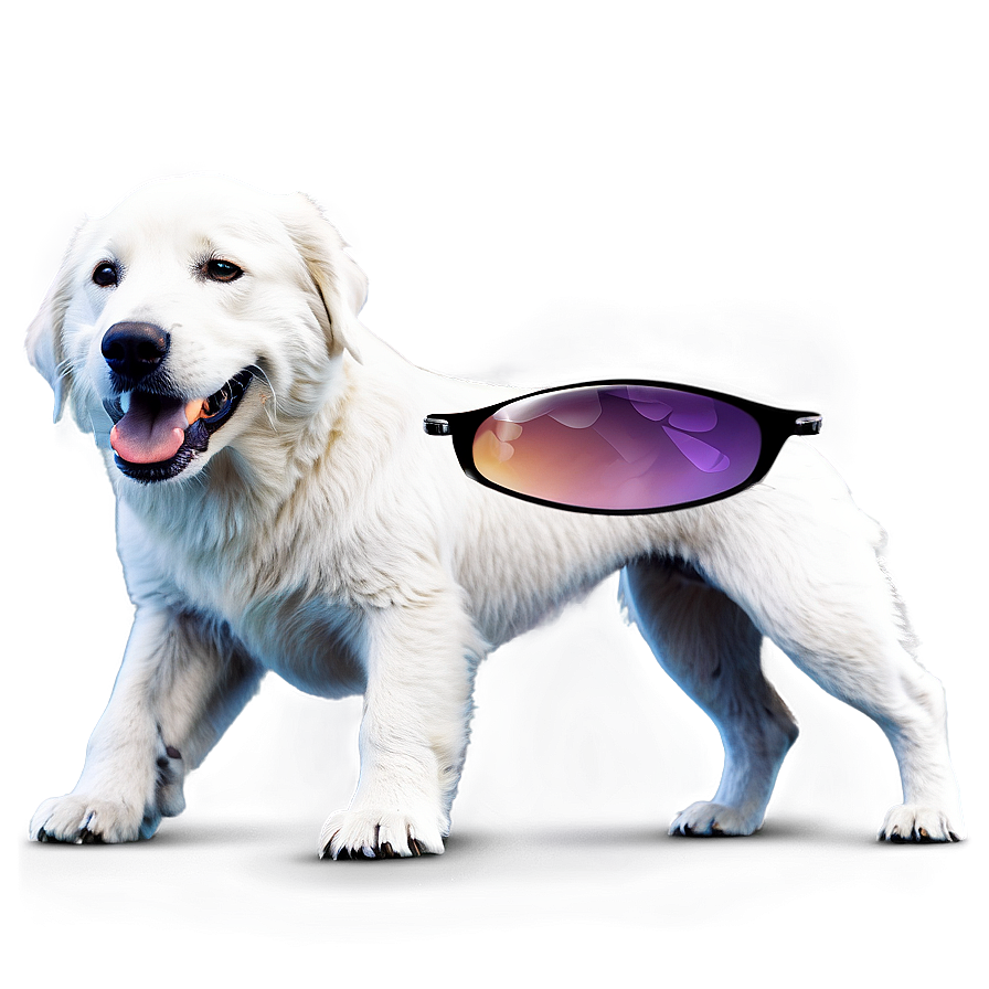 White Dog With Sunglasses Png Awm PNG Image