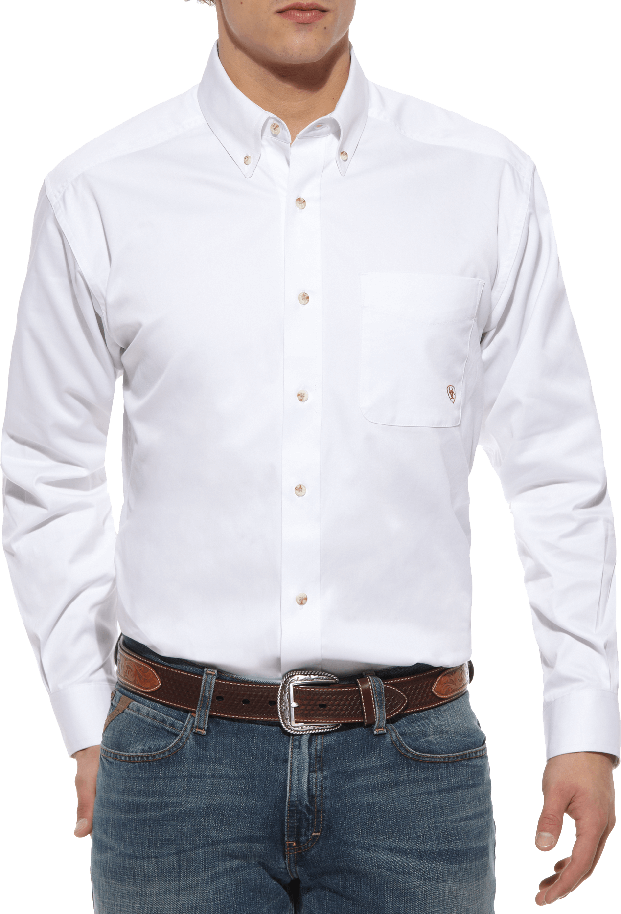 White Dress Shirt Model PNG Image