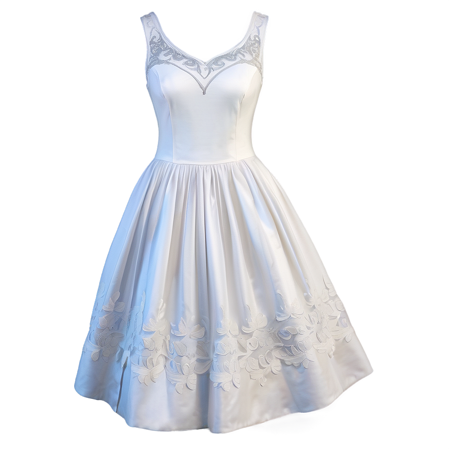 White Dress With Embroidery Png 06212024 PNG Image