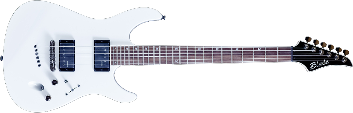 White Electric Guitar Blade Model PNG Image