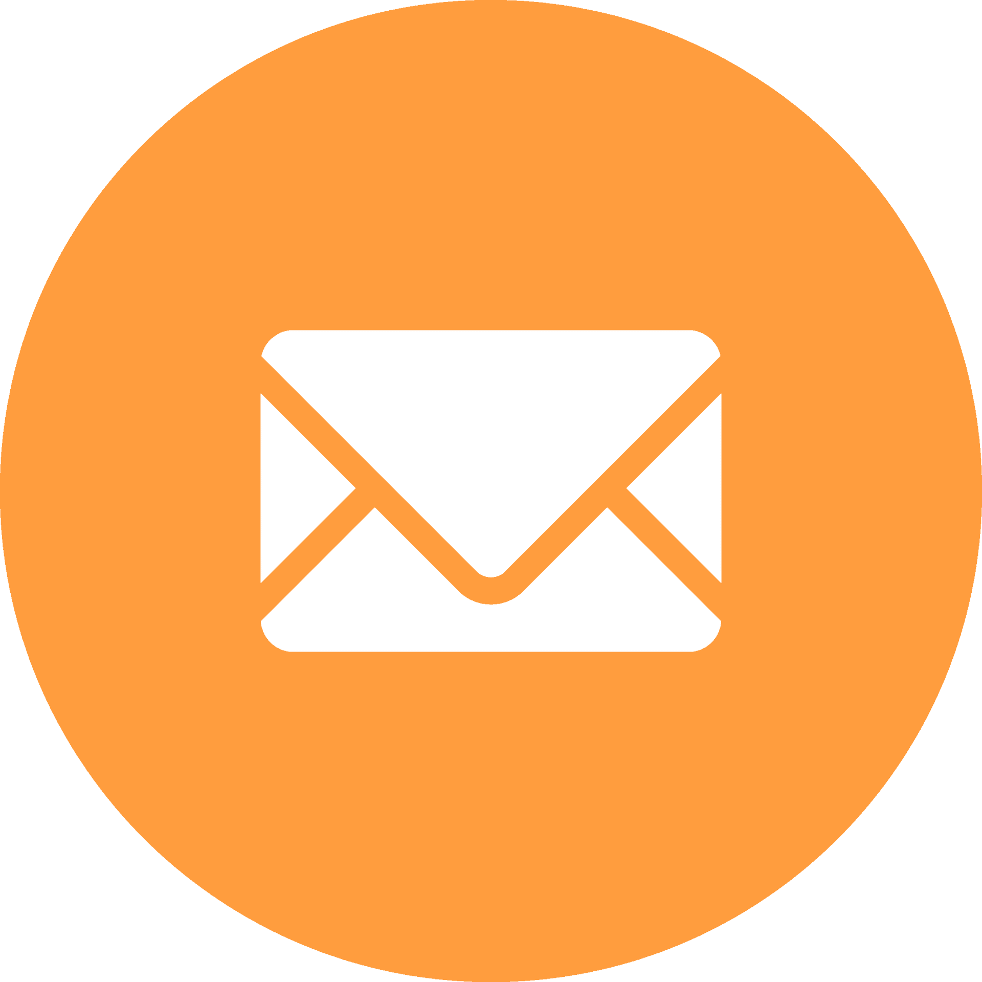 White Email Icon Orange Background PNG Image