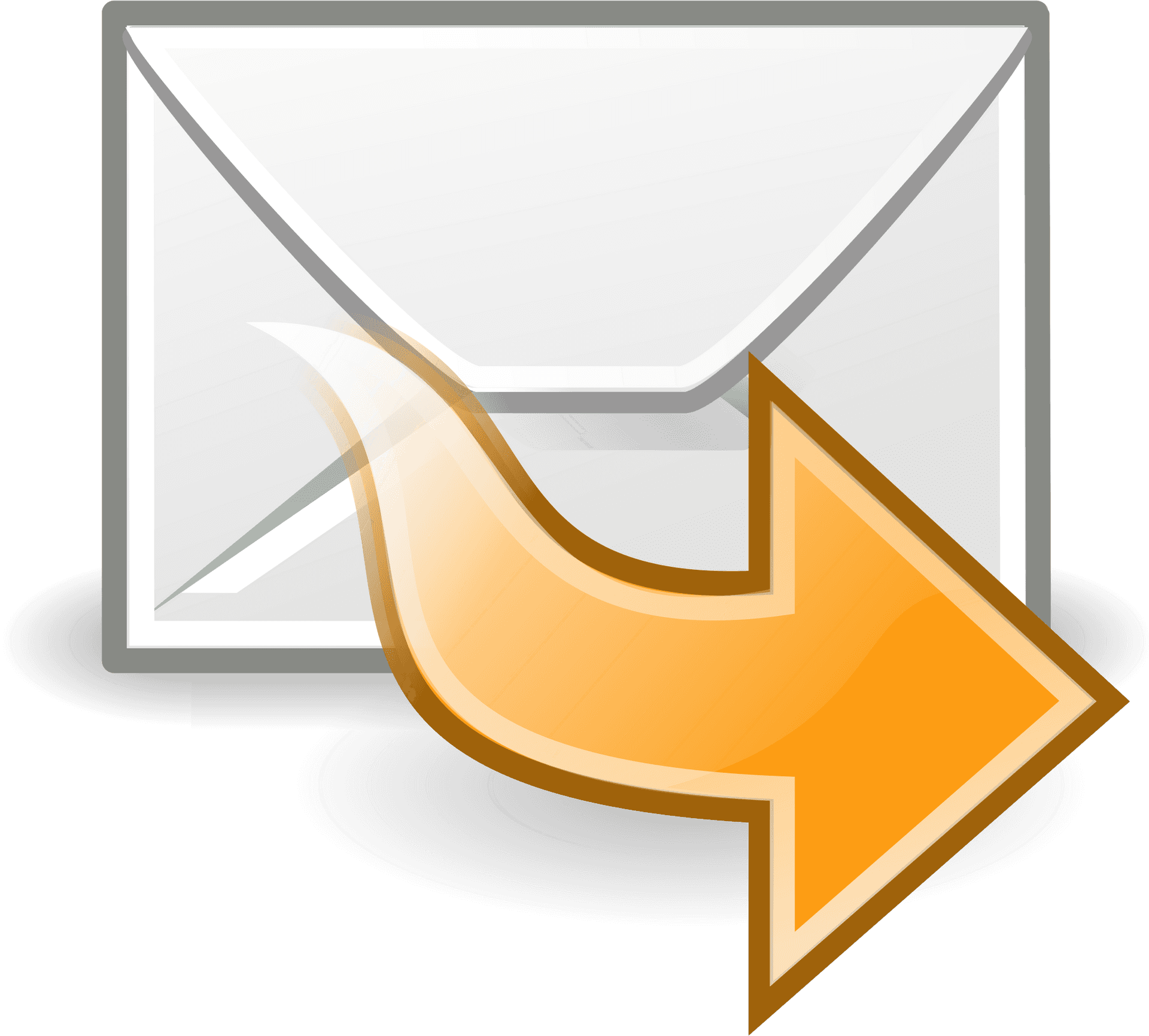 White Email Iconwith Arrow PNG Image